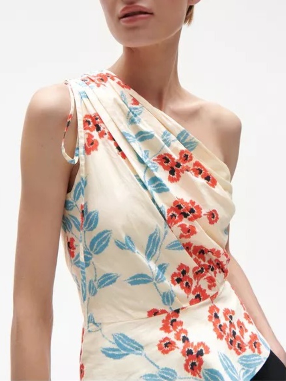Figue 100% Cotton One-Shoulder Blythe Blouse, NEW